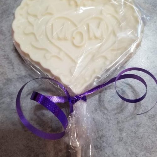 Heart Shaped Mom Chocolate Lollipop