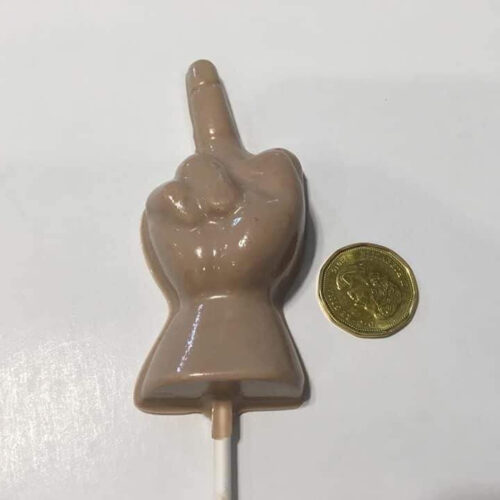 Middle Finger Chocolate Lollipop