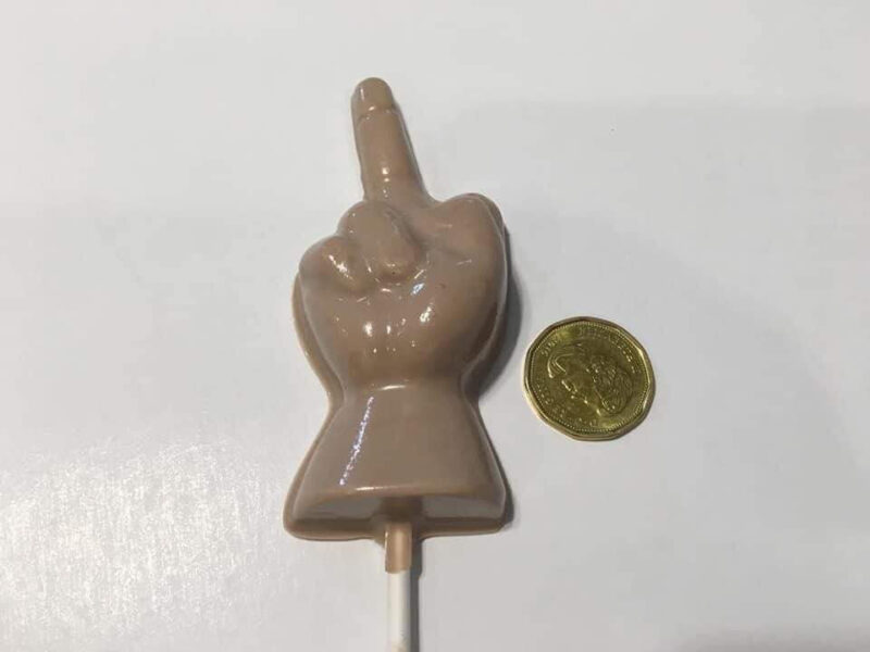 Middle Finger Chocolate Lollipop