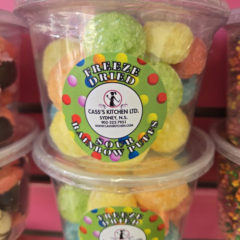 Freeze Dried Sour Rainbow Puffs 16 oz container