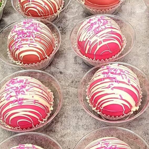 Color Changing Pink Hot Chocolate Bomb