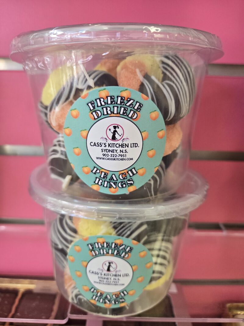 Freeze Dried Chocolate Dipped Peach Rings