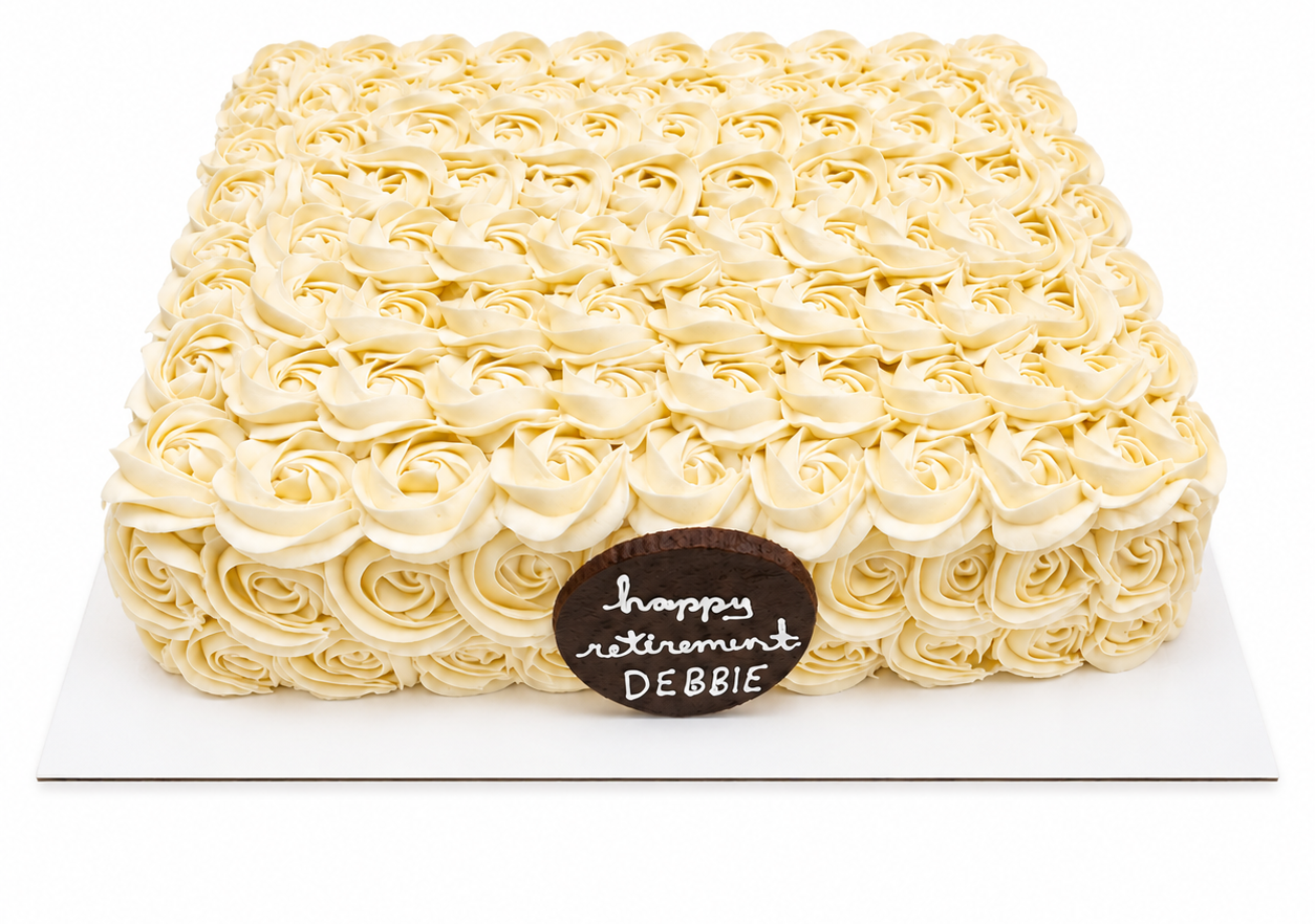 2 Layer 1/2 Slab Rosette Cake